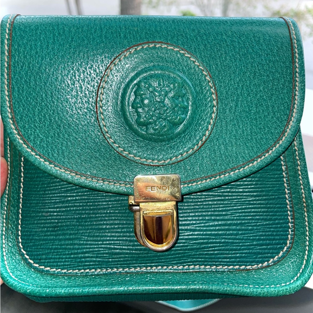 Vintage Fendi teal purse